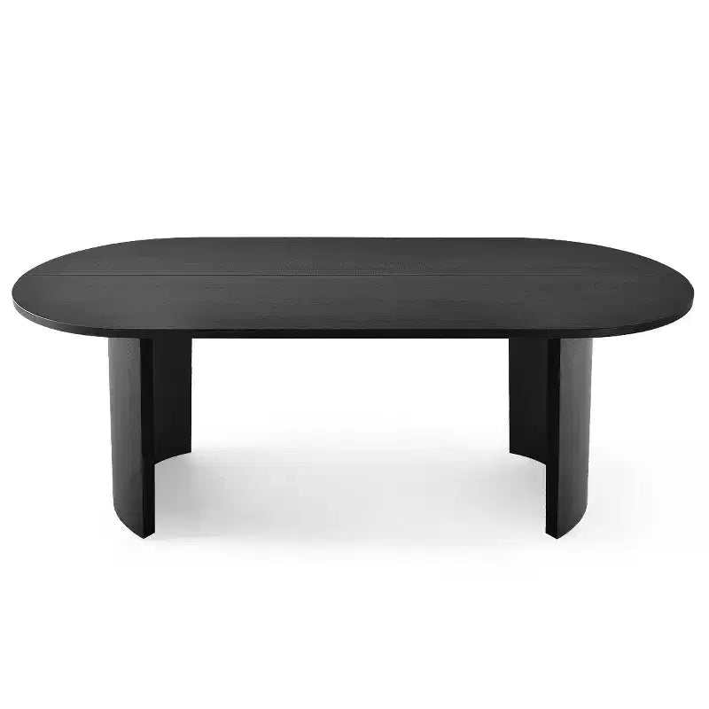 Ensemble de salle à manger 7 pièces avec chaises en velours, table ovale noire moderne et fauteuils rembourrés avec pieds en métal pour salle à manger - Panipeachy