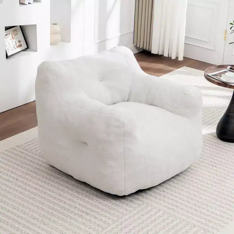 Pouf géant avec accoudoirs, canapé-pouf Teddy avec mousse haute densité, fauteuils de sol pour adultes, canapé-pouf pour salon