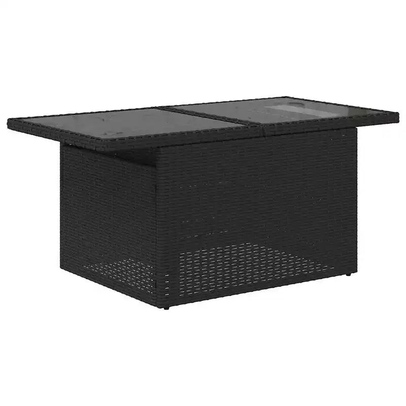 vidaXL Salon de jardin 11 pcs avec coussins Noir Résine tressée Acacia