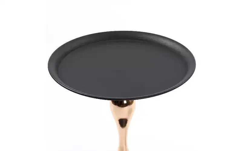 Table d'appoint ronde avec piédestal queue de sirène, petite table basse avec plateau en métal antirouille, table d'appoint polyvalente, table d'appoint pour salon