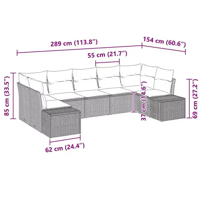 vidaXL Salon de jardin 7 pcs Noir et turquoise Résine tressée