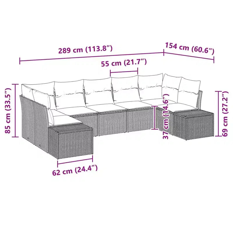 vidaXL Salon de jardin 7 pcs Noir et turquoise Résine tressée