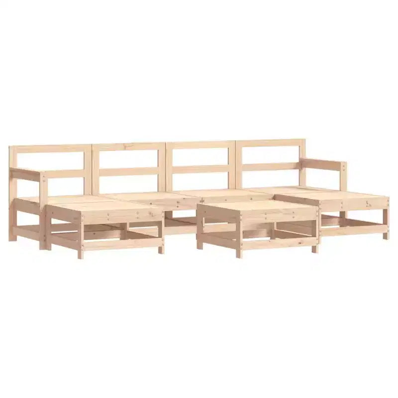 vidaXL Ensemble de salon de jardin bois de pin massif beige 7 pièces Modulable