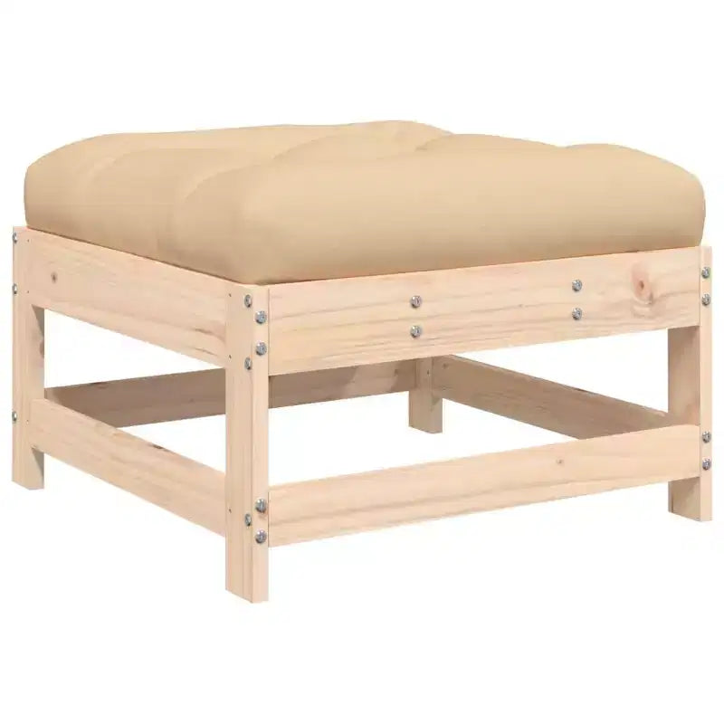vidaXL Ensemble de salon de jardin bois de pin massif beige 7 pièces Modulable