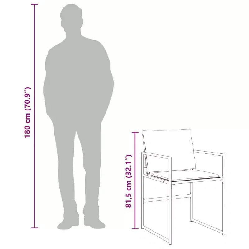 vidaXL Lot de 4 chaises de jardin noir et gris foncé