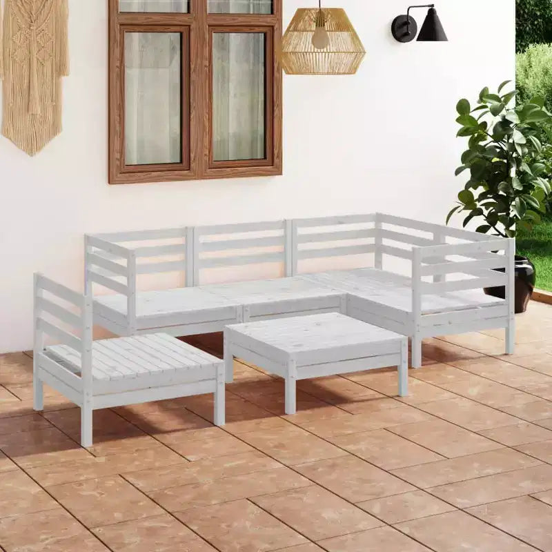 vidaXL Salon de jardin bois de pin massif naturel 6 pièces modulables