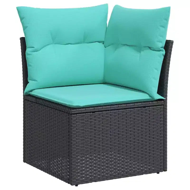 vidaXL Salon de jardin modulable 9 pièces en résine tressée noir