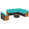 vidaXL Salon de jardin modulable 9 pièces en résine tressée noir