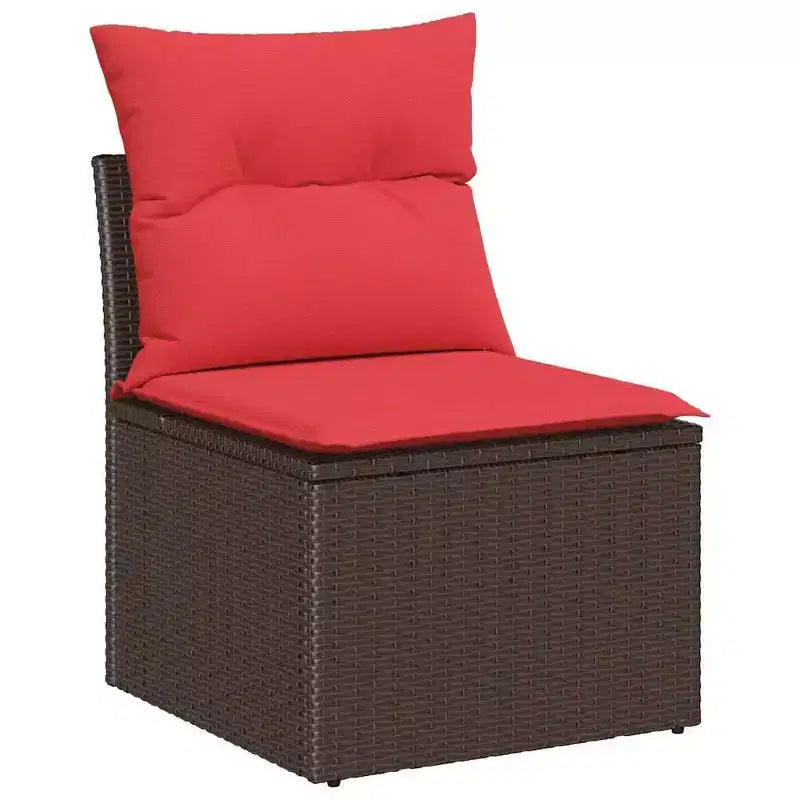 vidaXL Ensemble de canapés de jardin avec coussins 3 pcs Rotin PE marron