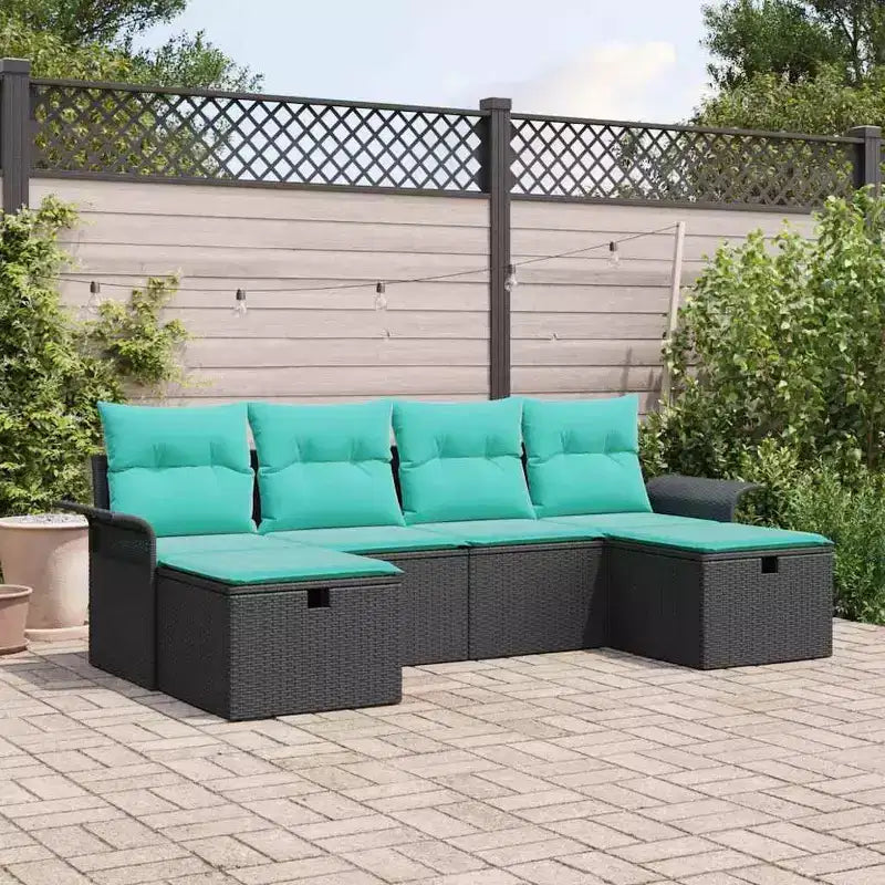 vidaXL Salon de jardin 6 pcs marron et rouge 251 x 117 x 85 cm