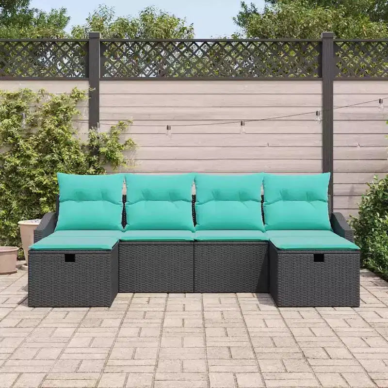 vidaXL Salon de jardin 6 pcs marron et rouge 251 x 117 x 85 cm