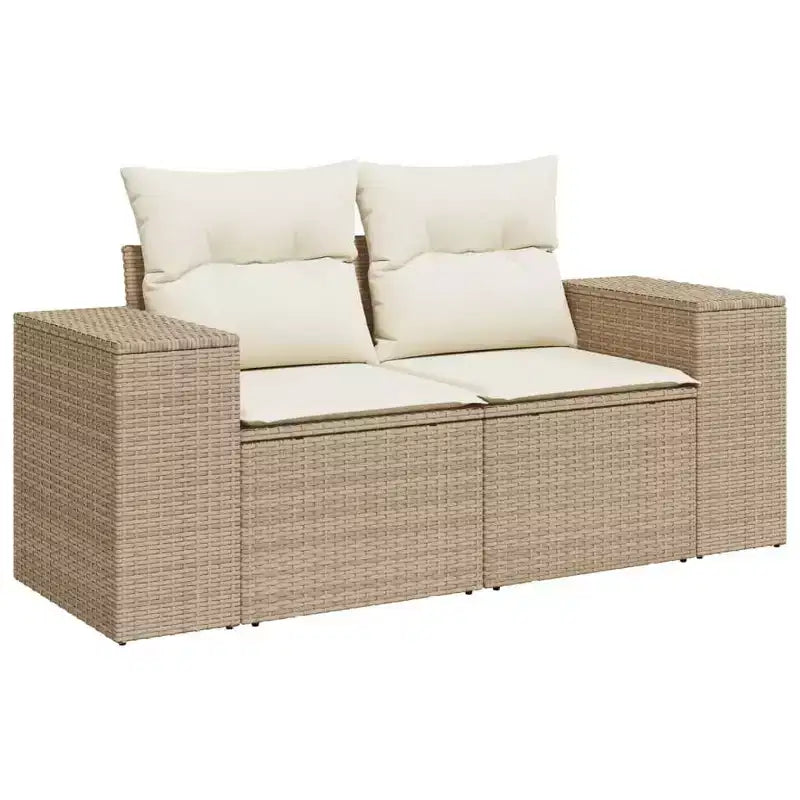 vidaXL Salon de jardin 7 pièces avec coussins, sectionnel d'extérieur en résine tressée, design modulaire, plusieurs coloris