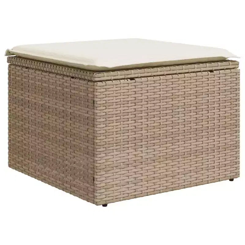 vidaXL Salon de jardin 7 pièces avec coussins en résine tressée beige