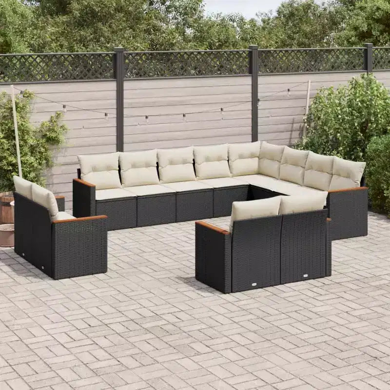 vidaXL Ensemble de canapés de patio 12 pièces avec coussins en résine tressée, canapés modulaires d'extérieur, plusieurs couleurs et modèles
