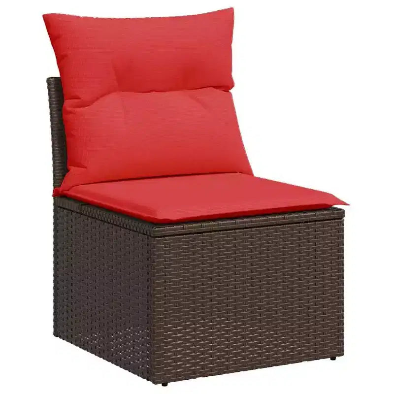 vidaXL Salon de jardin 9 pcs avec coussins résine tressée gris