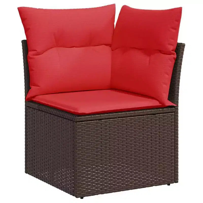 vidaXL Salon de jardin 9 pcs avec coussins résine tressée gris