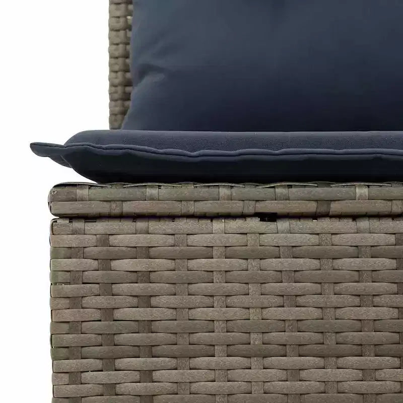vidaXL Salon de jardin 9 pcs avec coussins résine tressée gris