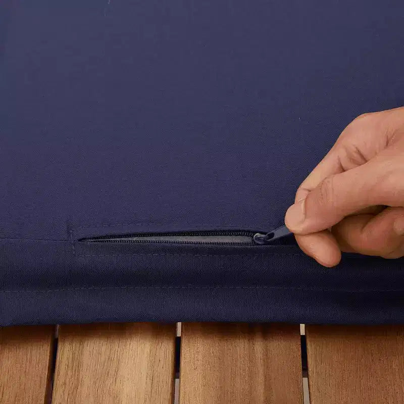 vidaXL Salon de jardin 6 pcs avec coussins résine tressée - Noir et bleu avec table