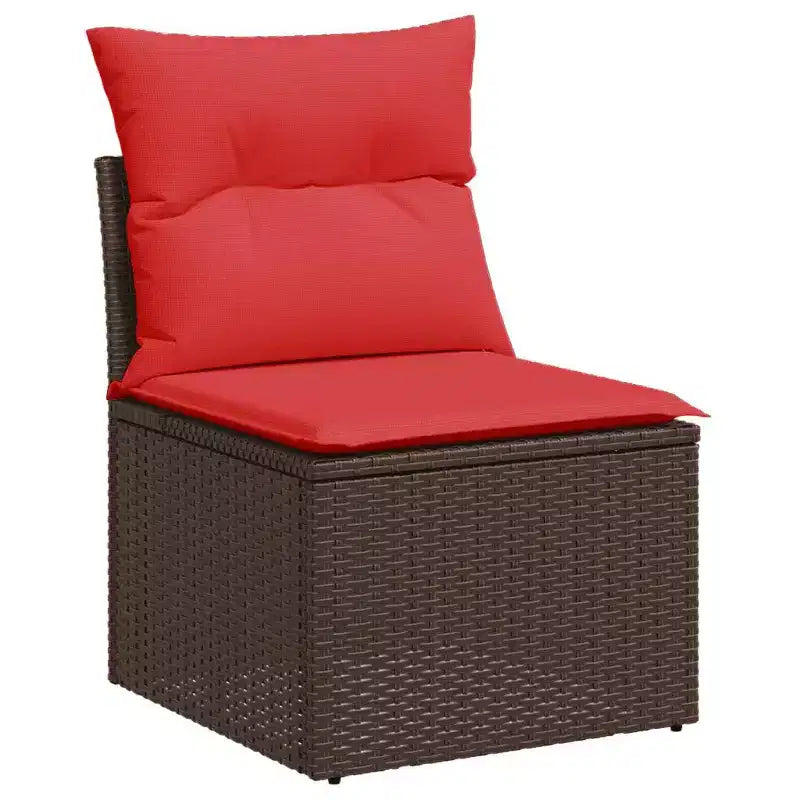 vidaXL Salon de jardin 6 pcs avec coussins résine tressée - Noir et bleu avec table