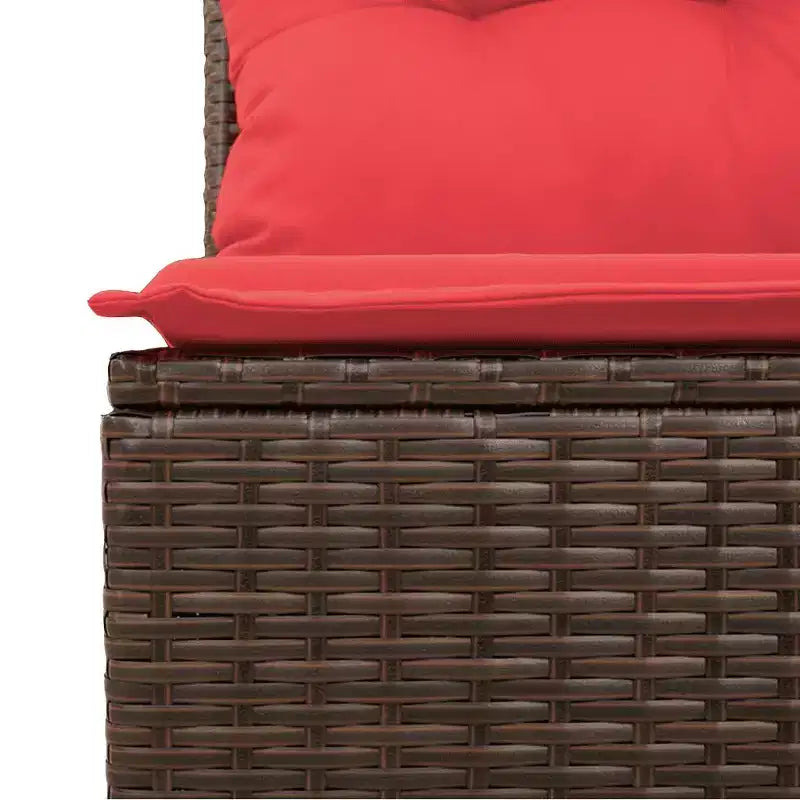 vidaXL Salon de jardin 6 pcs avec coussins résine tressée - Noir et bleu avec table