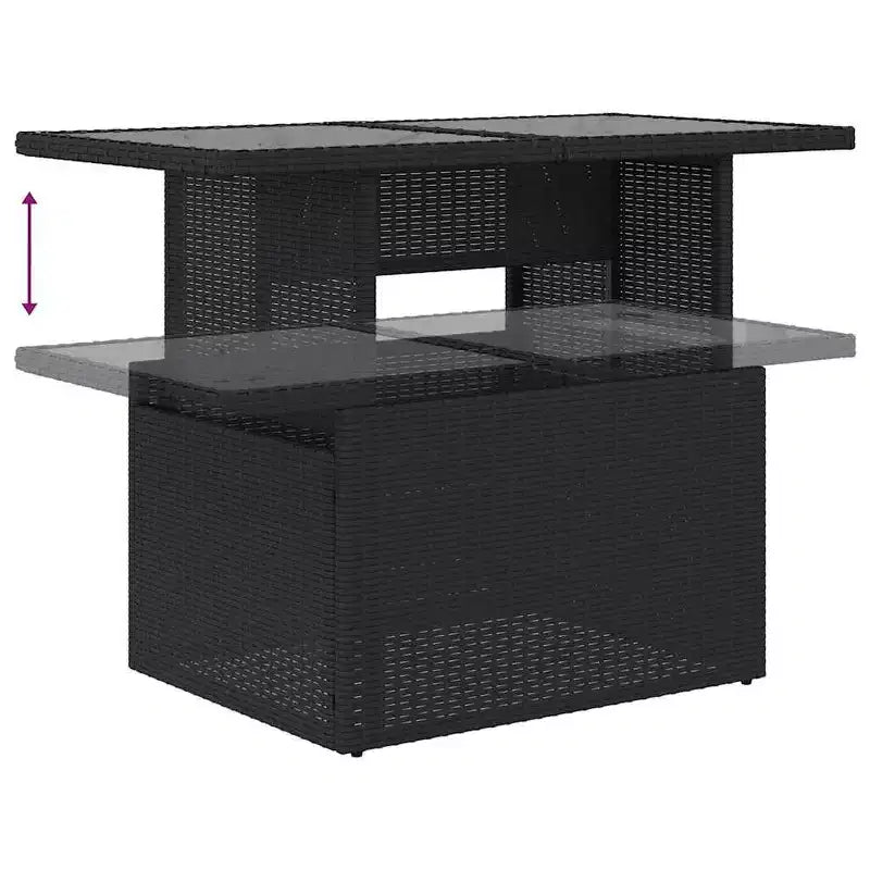 vidaXL Salon de jardin 6 pièces avec coussins, en résine tressée, modulable, table réglable, plusieurs couleurs