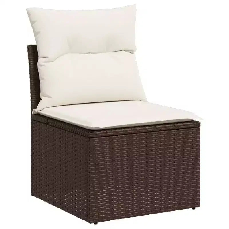 vidaXL Salon de jardin 6 pièces avec coussins, en résine tressée, modulable, table réglable, plusieurs couleurs