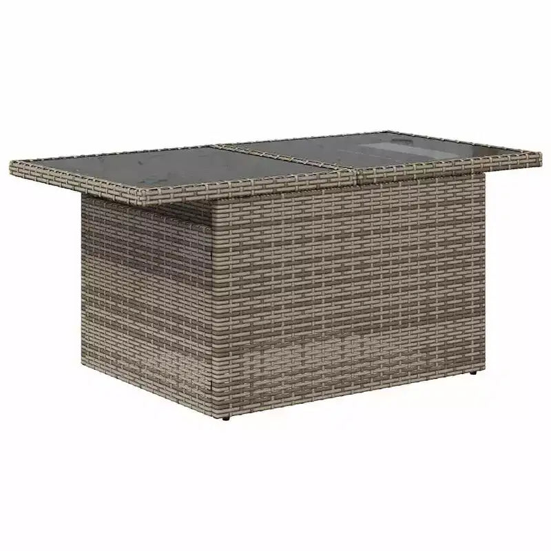 vidaXL Salon de jardin 6 pièces avec coussins, en résine tressée, modulable, table réglable, plusieurs couleurs