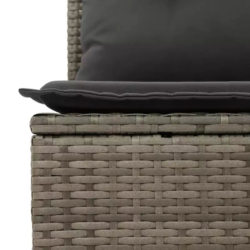 vidaXL Salon de jardin 6 pièces avec coussins, en résine tressée, modulable, table réglable, plusieurs couleurs