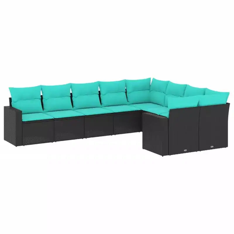 vidaXL Patio Sofa Set PE rattan, powder-coated steel Large