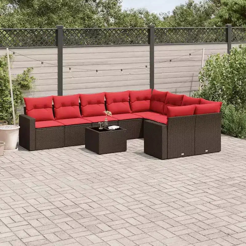 vidaXL Salon de jardin en rotin PE et acier poudré Grand