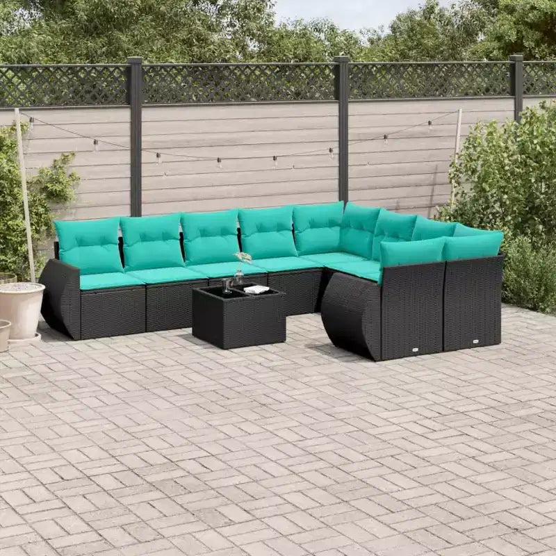 vidaXL Salon de jardin en rotin PE et acier poudré Grand