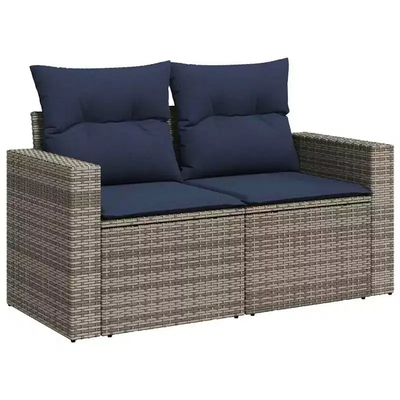 vidaXL Salon de jardin en rotin PE et acier poudré Grand