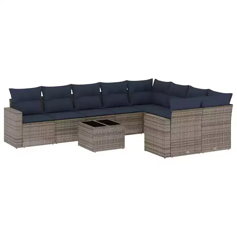 vidaXL Salon de jardin en rotin PE et acier poudré Grand