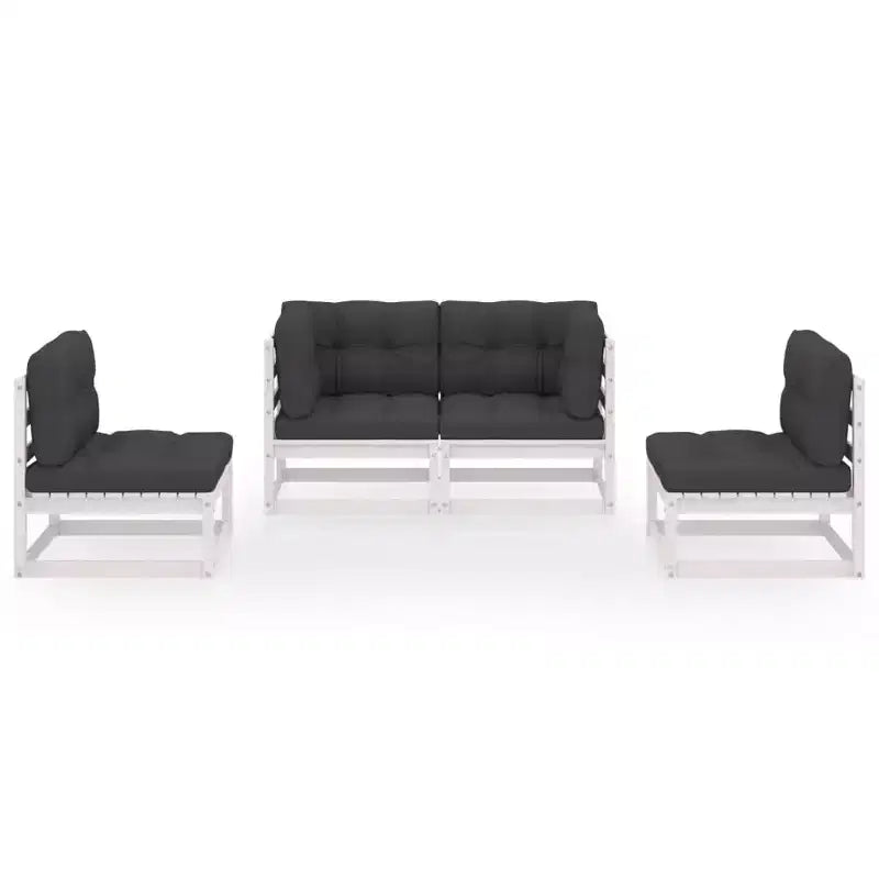 vidaXL Ensemble de Mobilier de Jardin 4 Pièces Canapé d'Angle Extérieur Bois de Pin Massif
