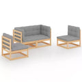 vidaXL Ensemble de Mobilier de Jardin 4 Pièces Canapé d'Angle Extérieur Bois de Pin Massif