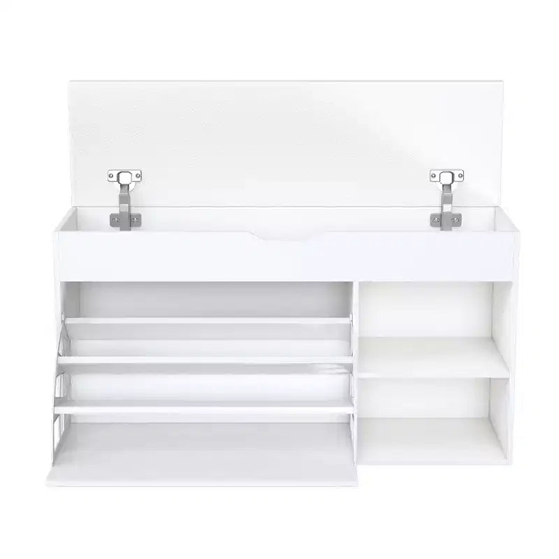 Banc d'entrée à 3 niveaux avec tiroir relevable et 1 porte, triple espace de rangement, organiseur de chaussures compact pour entrée et couloir, capacité de 181 kg