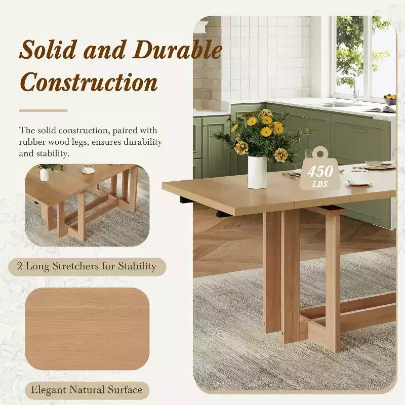 Ensemble de salle à manger GDFStudio Elba 82 de 7 pièces en bois d'hévéa rembourré avec table à tréteaux extensible