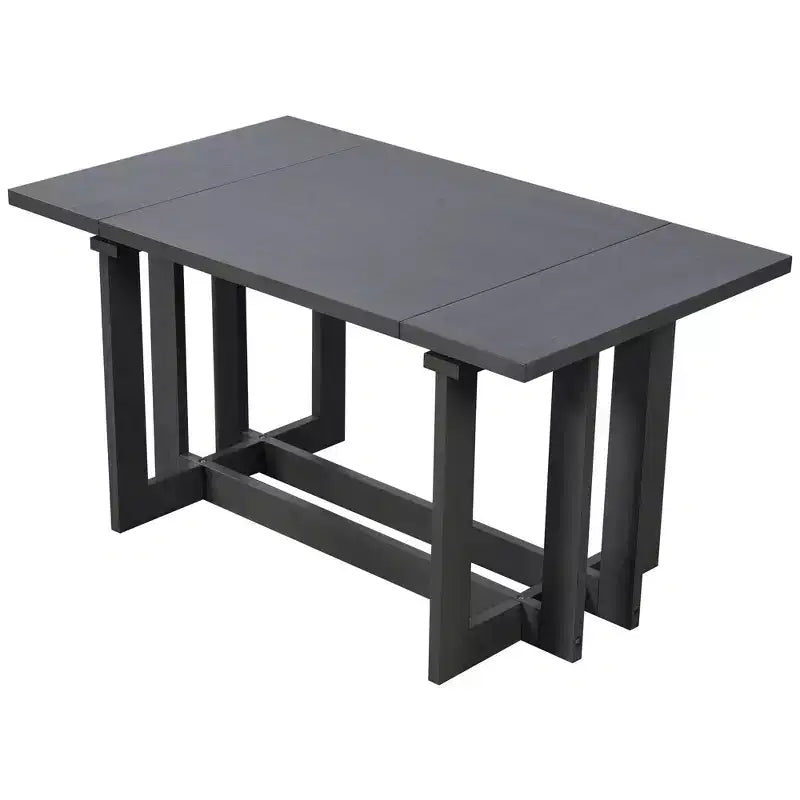 Ensemble de salle à manger GDFStudio Elba 82 de 7 pièces en bois d'hévéa rembourré avec table à tréteaux extensible