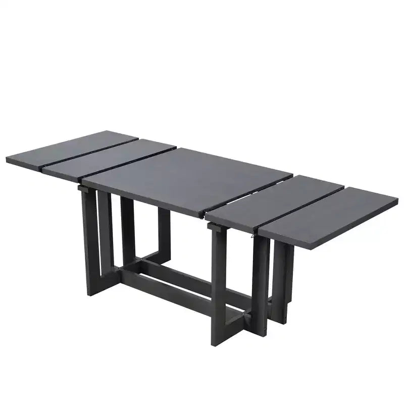 Ensemble de salle à manger GDFStudio Elba 82 de 7 pièces en bois d'hévéa rembourré avec table à tréteaux extensible