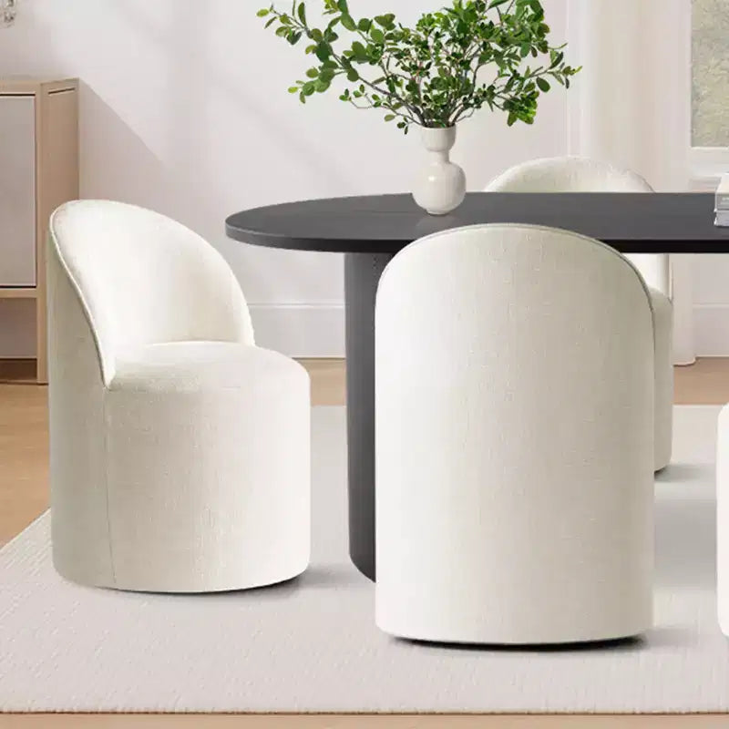 Ensemble de salle à manger 7 pièces pour cuisine, table ovale noire et chaises baquets en chenille, meubles de salle à manger modernes - Panipeachy