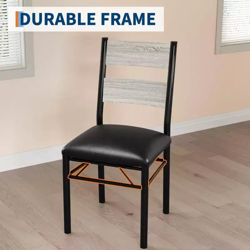 Ensemble de salle à manger rond 5 pièces pour 4 personnes, table de cuisine robuste en bois et 4 chaises rembourrées, ensemble de table à manger circulaire peu encombrant pour salle à manger
