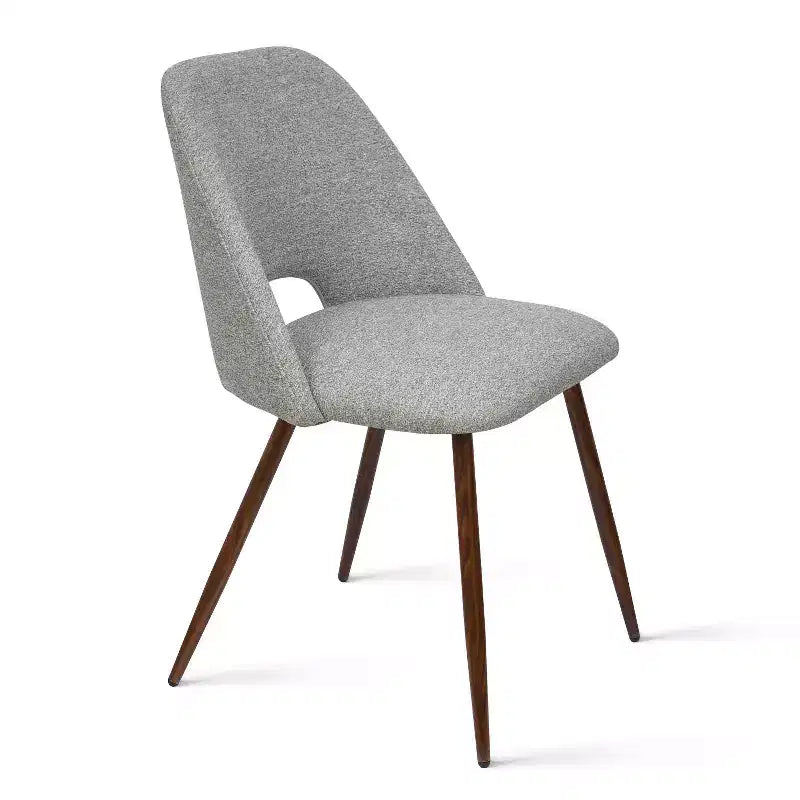 Ensemble de salle à manger 5 pièces pour 4 personnes, table à manger ronde noyer avec pied piédestal en métal + 4 chaises sans accoudoirs rembourrées pour salle à manger, cuisine - Panipeachy
