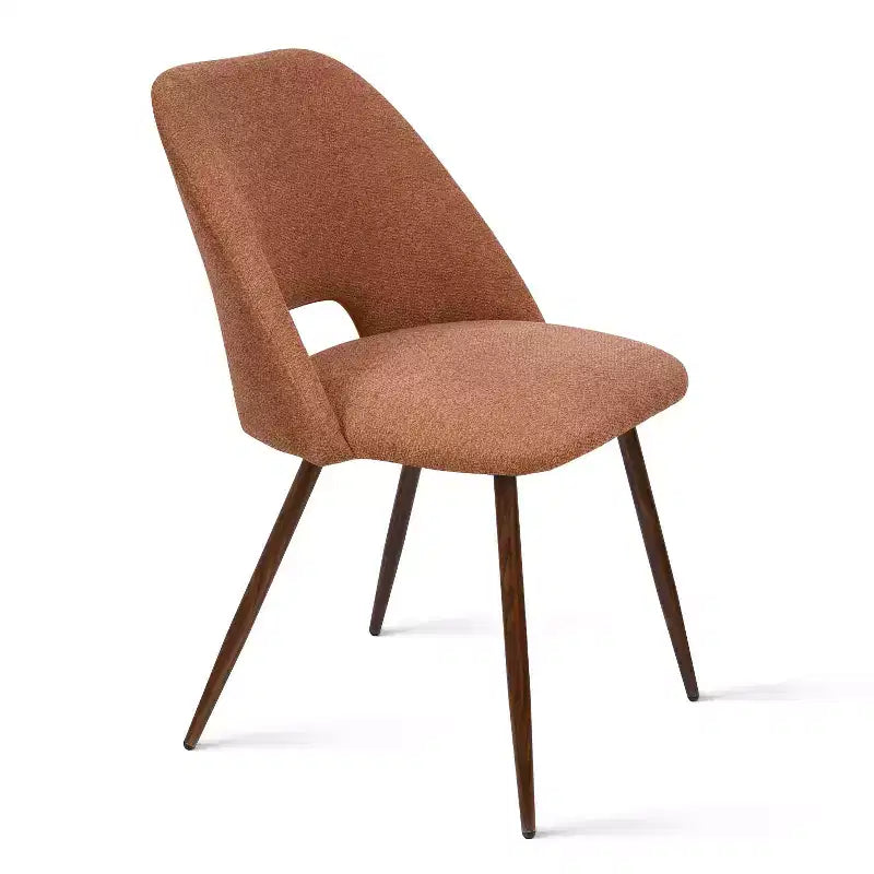 Ensemble de salle à manger 5 pièces pour 4 personnes, table à manger ronde noyer avec pied piédestal en métal + 4 chaises sans accoudoirs rembourrées pour salle à manger, cuisine - Panipeachy