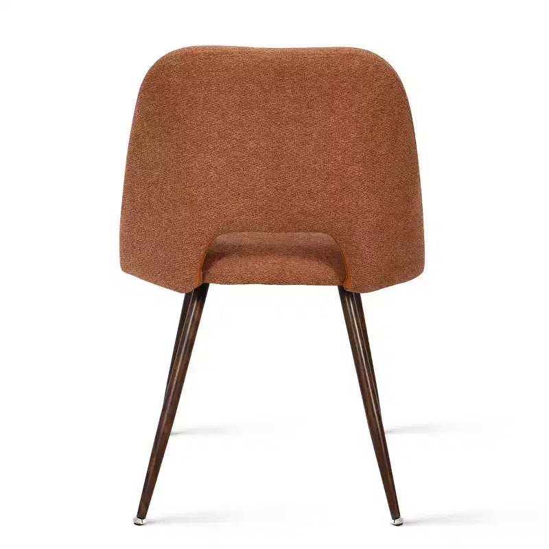 Ensemble de salle à manger 5 pièces pour 4 personnes, table à manger ronde noyer avec pied piédestal en métal + 4 chaises sans accoudoirs rembourrées pour salle à manger, cuisine - Panipeachy