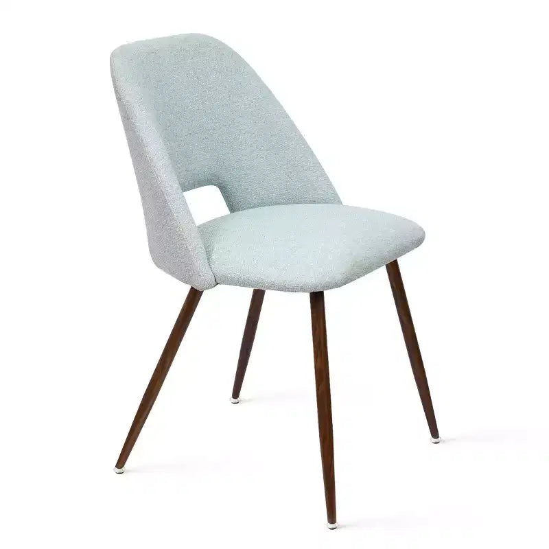 Ensemble de salle à manger 5 pièces pour 4 personnes, table à manger ronde noyer avec pied piédestal en métal + 4 chaises sans accoudoirs rembourrées pour salle à manger, cuisine - Panipeachy