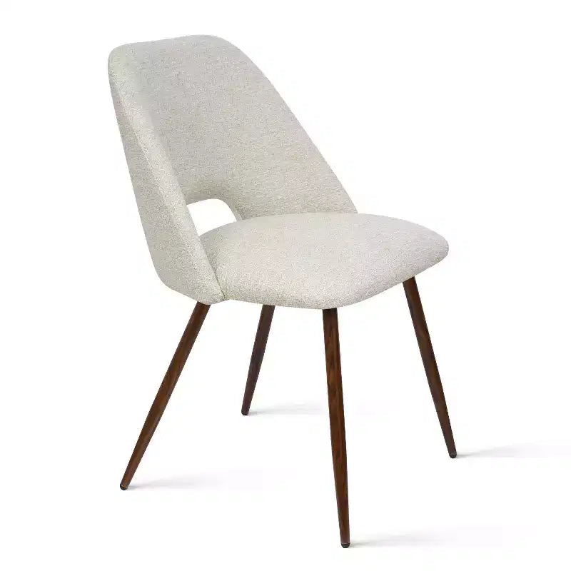 Ensemble de salle à manger 5 pièces pour 4 personnes, table à manger ronde noyer avec pied piédestal en métal + 4 chaises sans accoudoirs rembourrées pour salle à manger, cuisine - Panipeachy