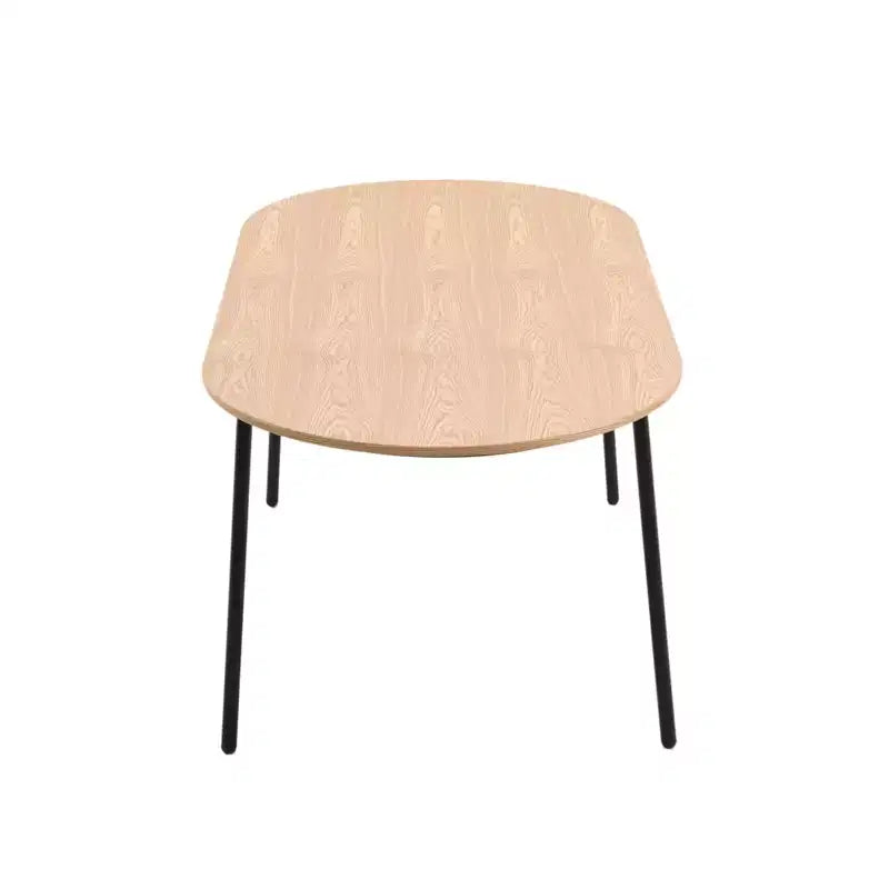 Ensemble de salle à manger 7 pièces LeisureMod Tule avec cadre en acier, 6 chaises de salle à manger rembourrées et table de salle à manger ovale de 180 cm avec plateau en bois