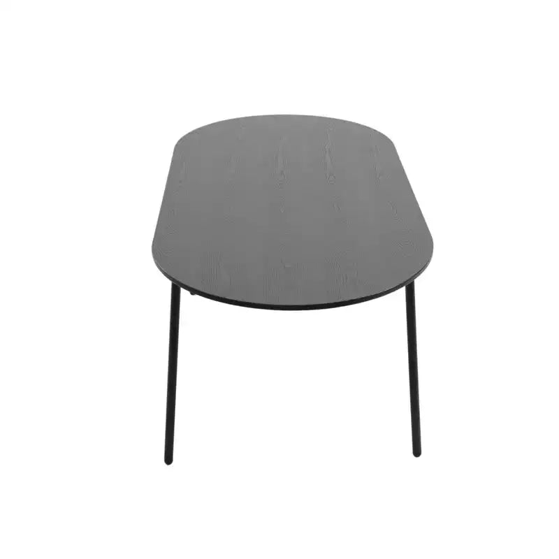 Ensemble de salle à manger 7 pièces LeisureMod Tule avec cadre en acier, 6 chaises de salle à manger rembourrées et table de salle à manger ovale de 180 cm avec plateau en bois