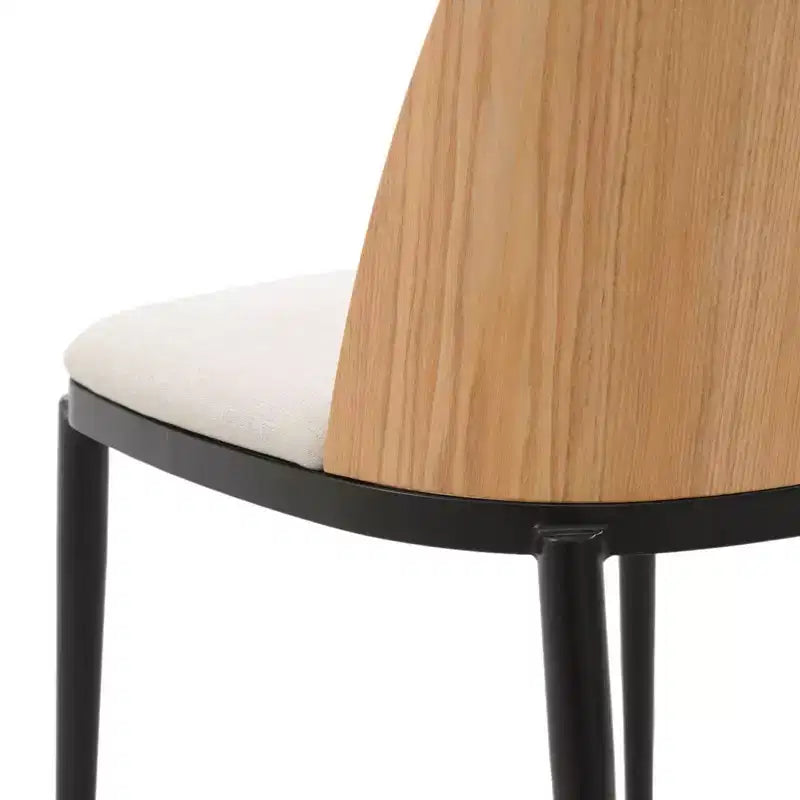 Ensemble de salle à manger 7 pièces LeisureMod Tule avec cadre en acier, 6 chaises de salle à manger rembourrées et table de salle à manger ovale de 180 cm avec plateau en bois