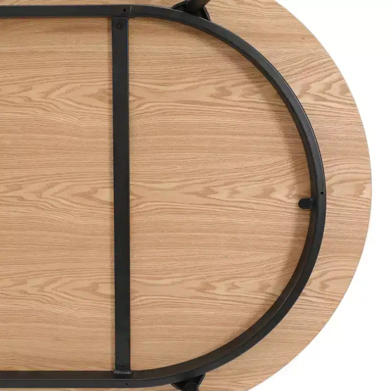 Ensemble de salle à manger 7 pièces LeisureMod Tule avec cadre en acier, 6 chaises de salle à manger rembourrées et table de salle à manger ovale de 180 cm avec plateau en bois